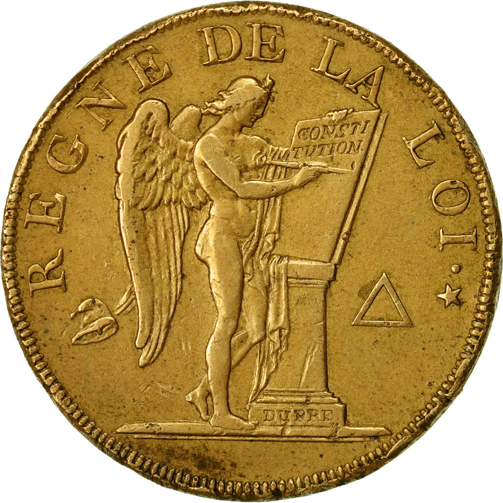 Coin, France, Essai au module de 1 Decime, Essai, 1793, Paris, EF(40-45), Bronze