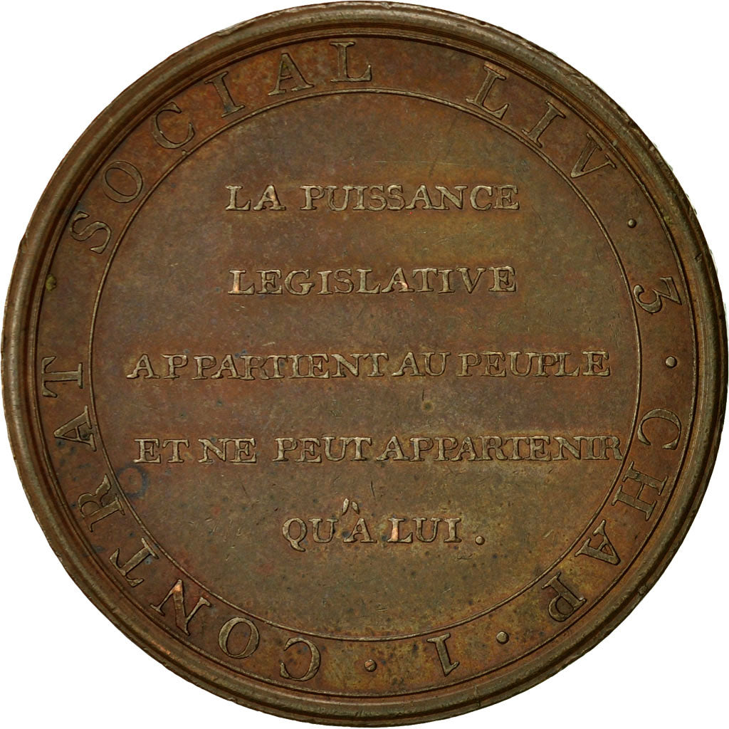 FRANCE, Arts & Culture, French Constitution, Medal, 1791, AU(55-58), Bronze,...