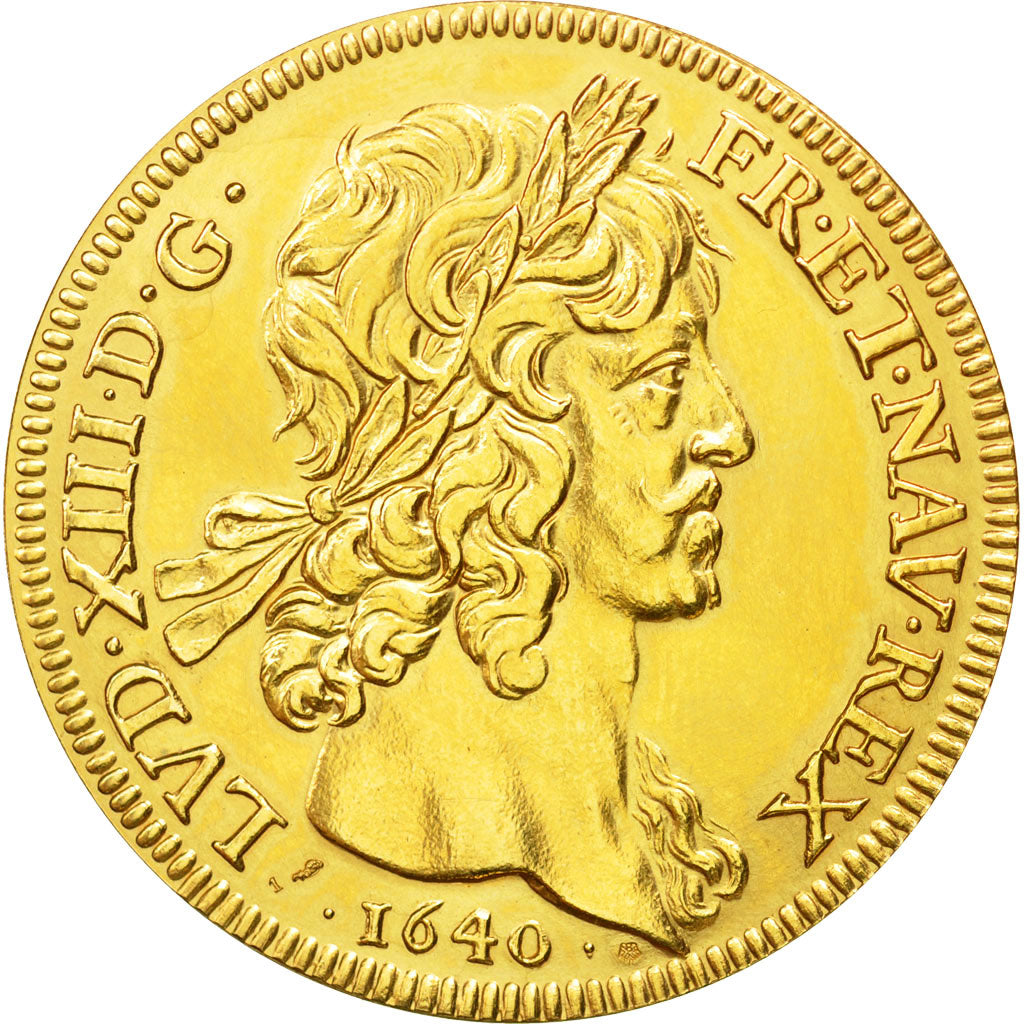 Moneta, Francia, Louis XIII, Refrappe Dix Louis, medaglia, 1640, Paris, SPL, Oro