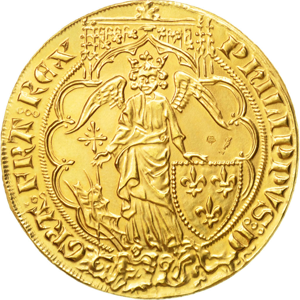 Monnaie, France, Philippe VI, Refrappe Ange d'Or, Médaille, SPL, Or