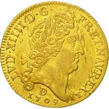 Münze, Frankreich, Louis XIV, Louis d'or au soleil, 1709, Lyons, KM 390.4