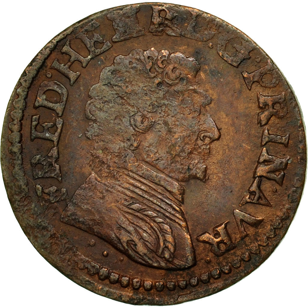 Coin, France, ORANGE, Fred-Henri de Nassau, Double Tournois, 1640, VF(30-35)