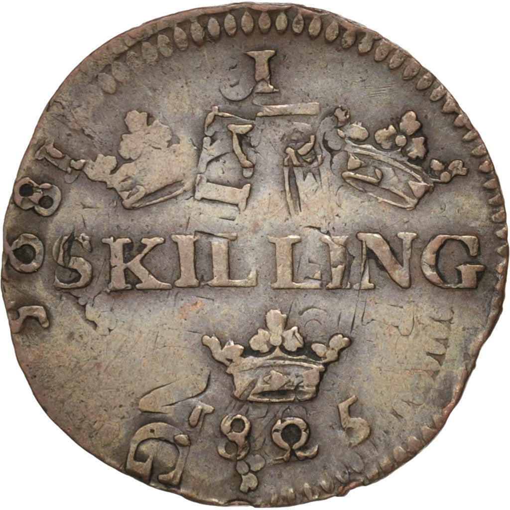 Sweden, Carl XIV, 1/12 Skilling, 1825, Double struck, KM:616