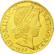 Moneta, Francia, Louis XIV, Louis d'or à la mèche longue, 1652, Troyes,KM 157.18