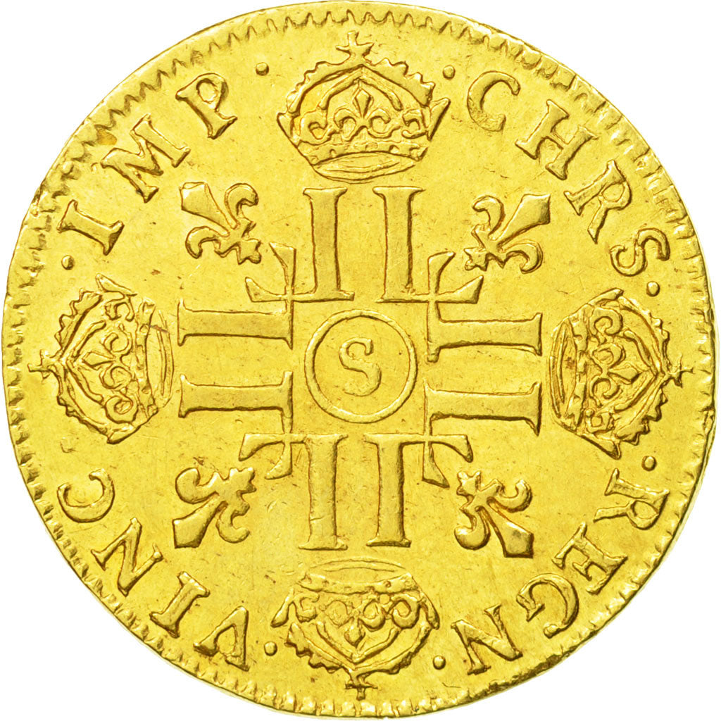 Münze, Frankreich, Louis XIV, Louis d'or à la mèche longue,1652,Troyes,KM 157.18