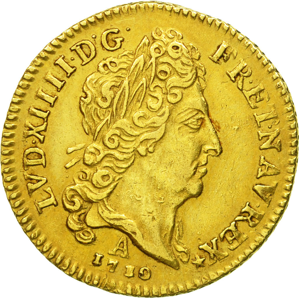 Coin, France, Louis XIV, 1/2 Louis d'or au soleil, 1709, Paris, KM 388.1