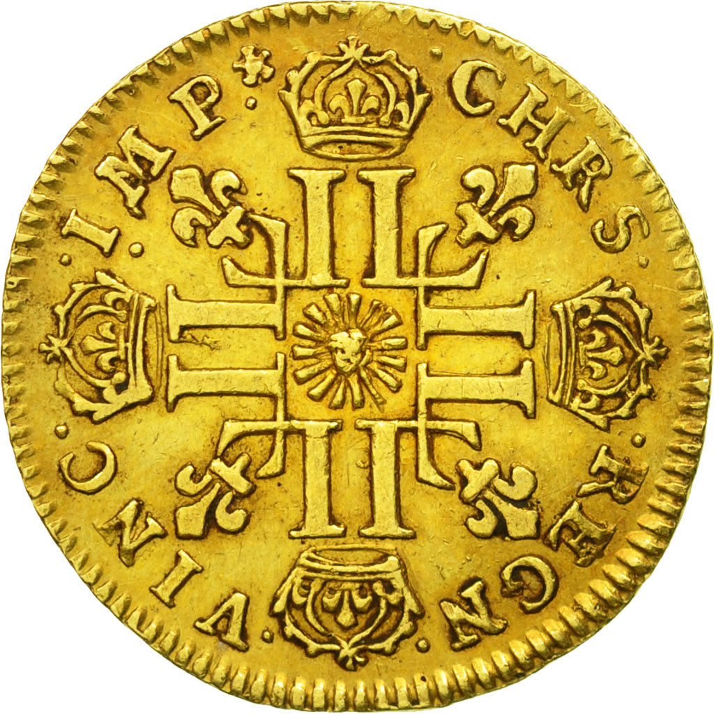 Coin, France, Louis XIV, 1/2 Louis d'or au soleil, 1709, Paris, KM 388.1