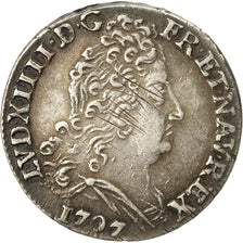 Monnaie, France, Louis XIV, 10 Sols aux insignes, 1707, Rennes, Gadoury 133