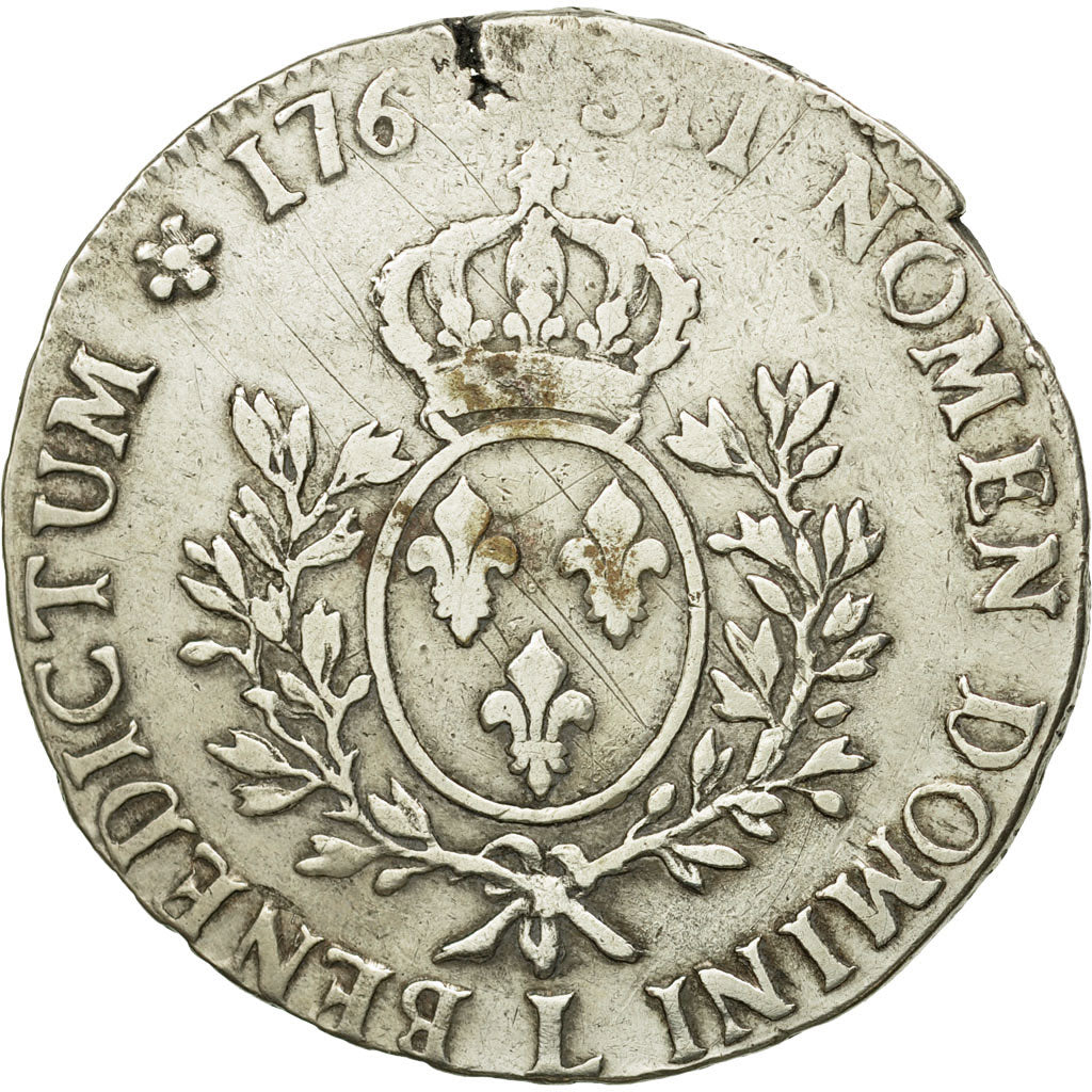 Coin, France, Louis XV, Écu au bandeau, 1763, Bayonne, VF(20-25), KM 512.12