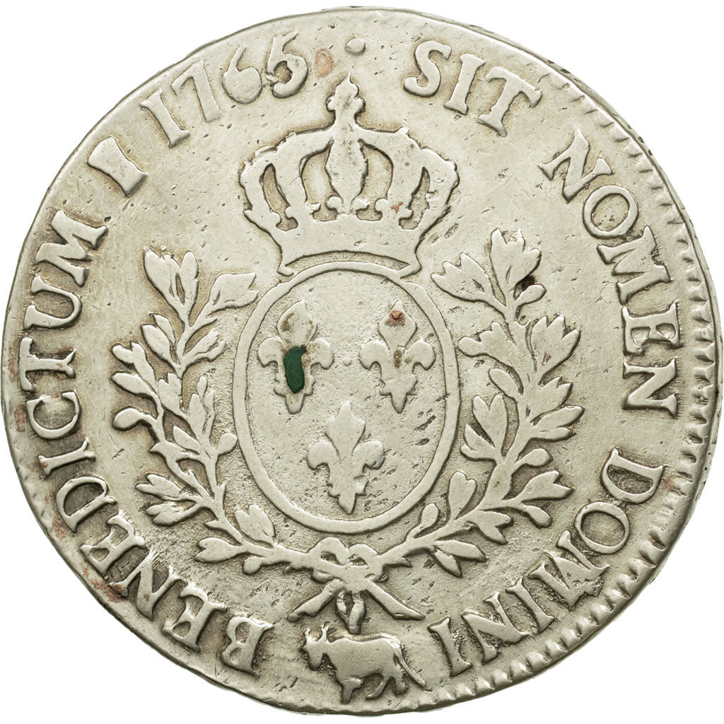 Coin, France, Louis XV, Écu de Béarn au bandeau, 1765, Pau, VF(20-25), KM 518