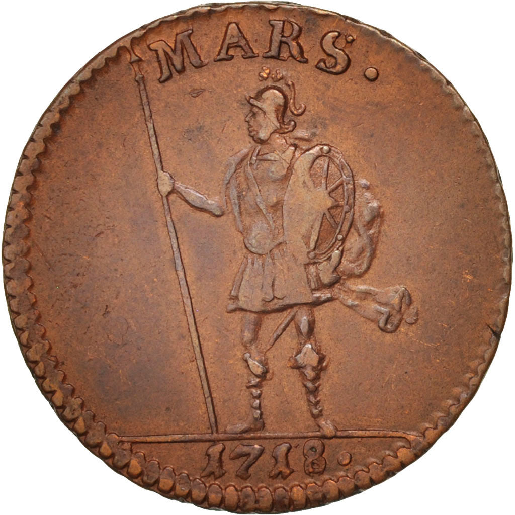 Sweden, Carl XII, Daler, 1718, Mars, Copper, KM:360