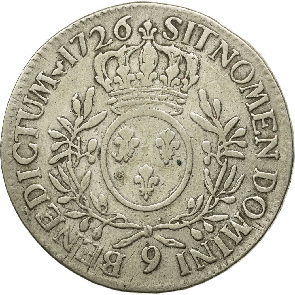 Münze, Frankreich, Louis XV, Écu aux branches d'olivier, 1726, Rennes, KM 486.26