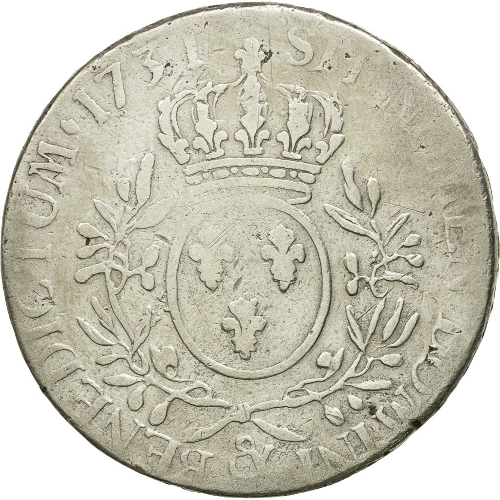 Münze, Frankreich, Louis XV, Écu aux branches d'olivier, 1731, Aix,SGE+,KM486.27