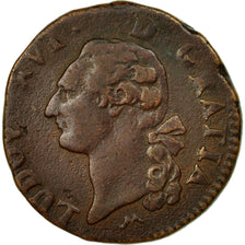 Munten, Frankrijk, Louis XVI, Sol ou sou, 1790, Montpellier, FR+, KM 578.12