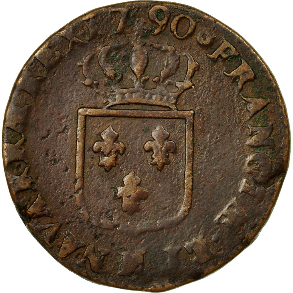 Munten, Frankrijk, Louis XVI, Sol ou sou, 1790, Montpellier, FR+, KM 578.12