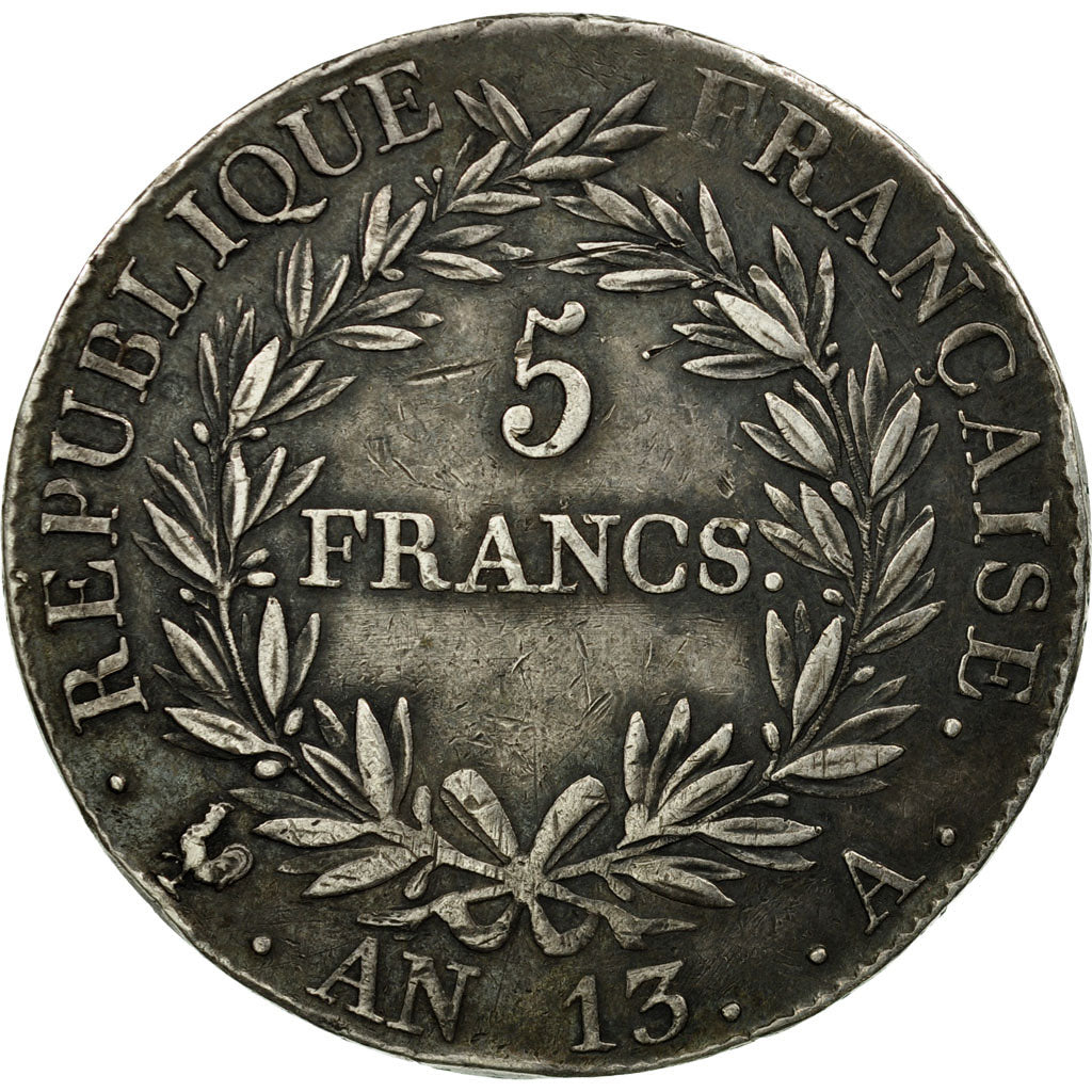Coin, France, Napoléon I, 5 Francs, 1805, Paris, EF(40-45), Silver, KM:662.1