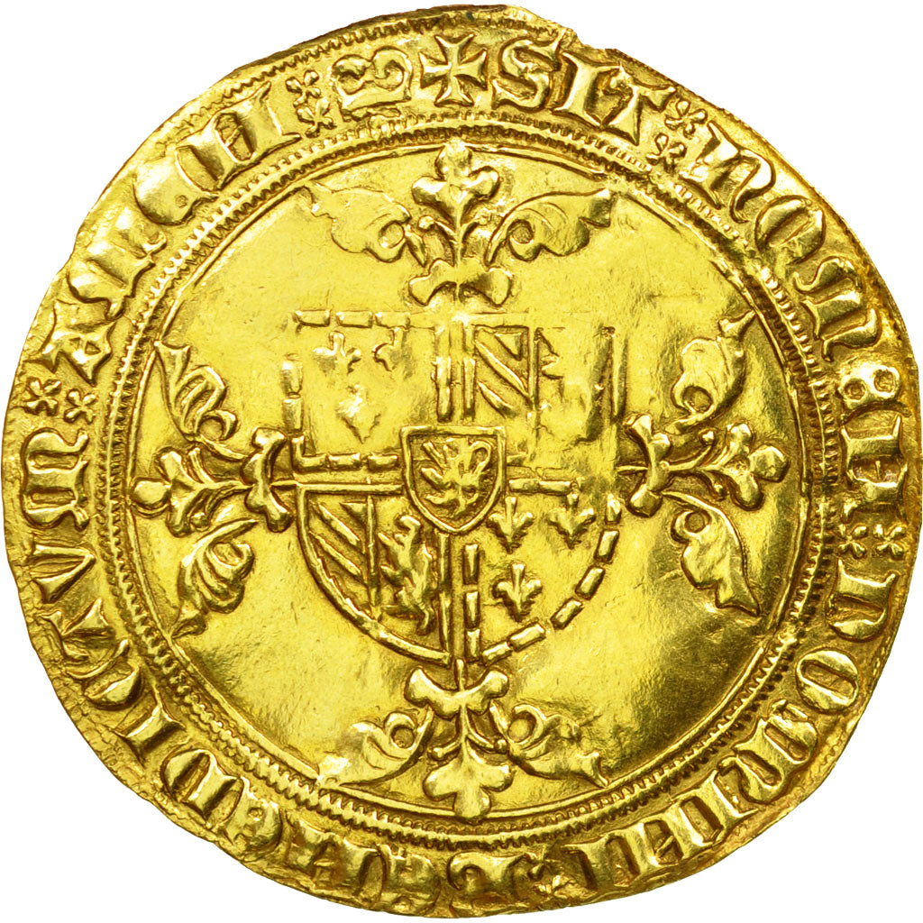 Münze, FRENCH STATES, Philippe le Bon, Lion d'or, Valenciennes, SS, Gold