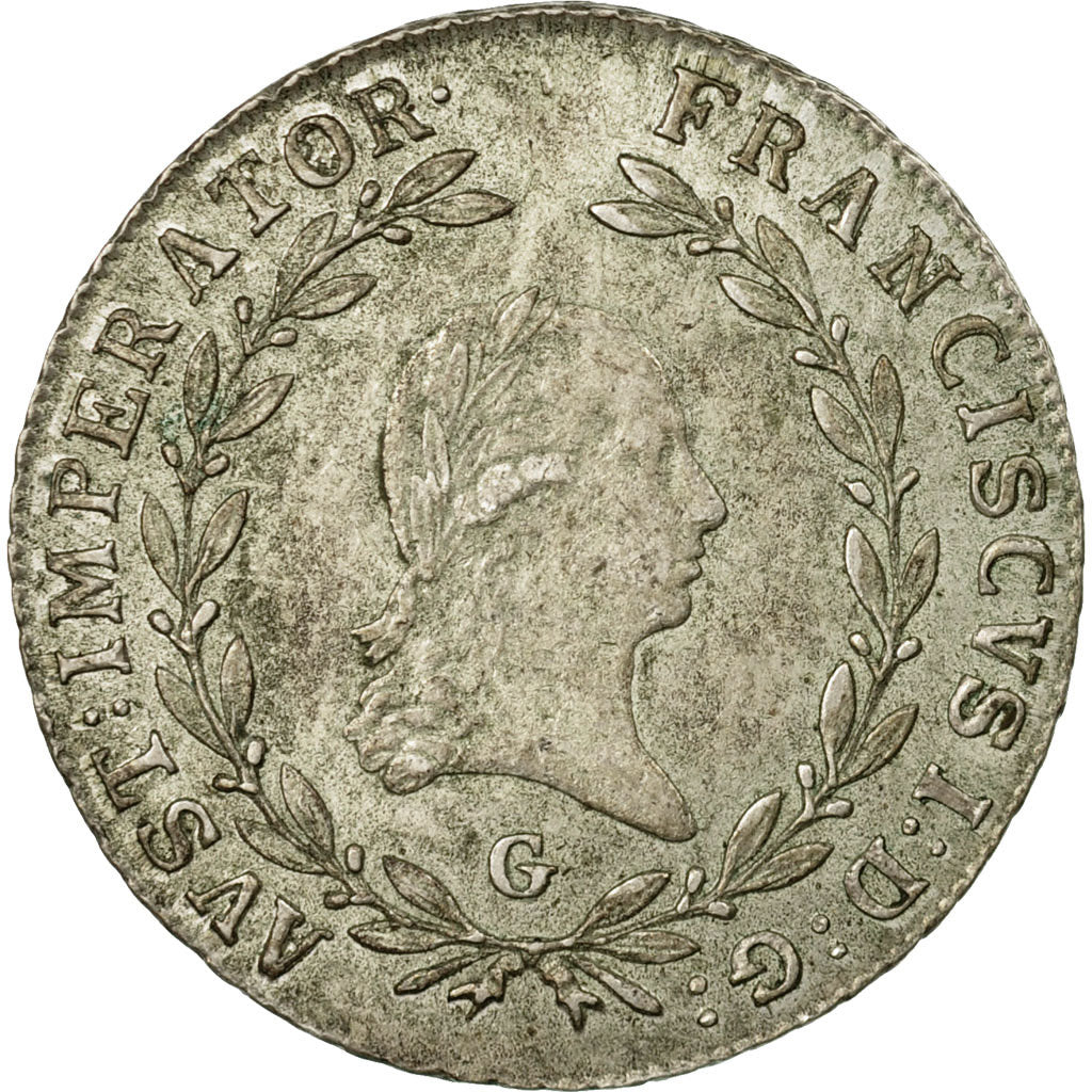 Coin, Austria, Franz II (I), 20 Kreuzer, 1812, Günzburg, AU(55-58), Silver