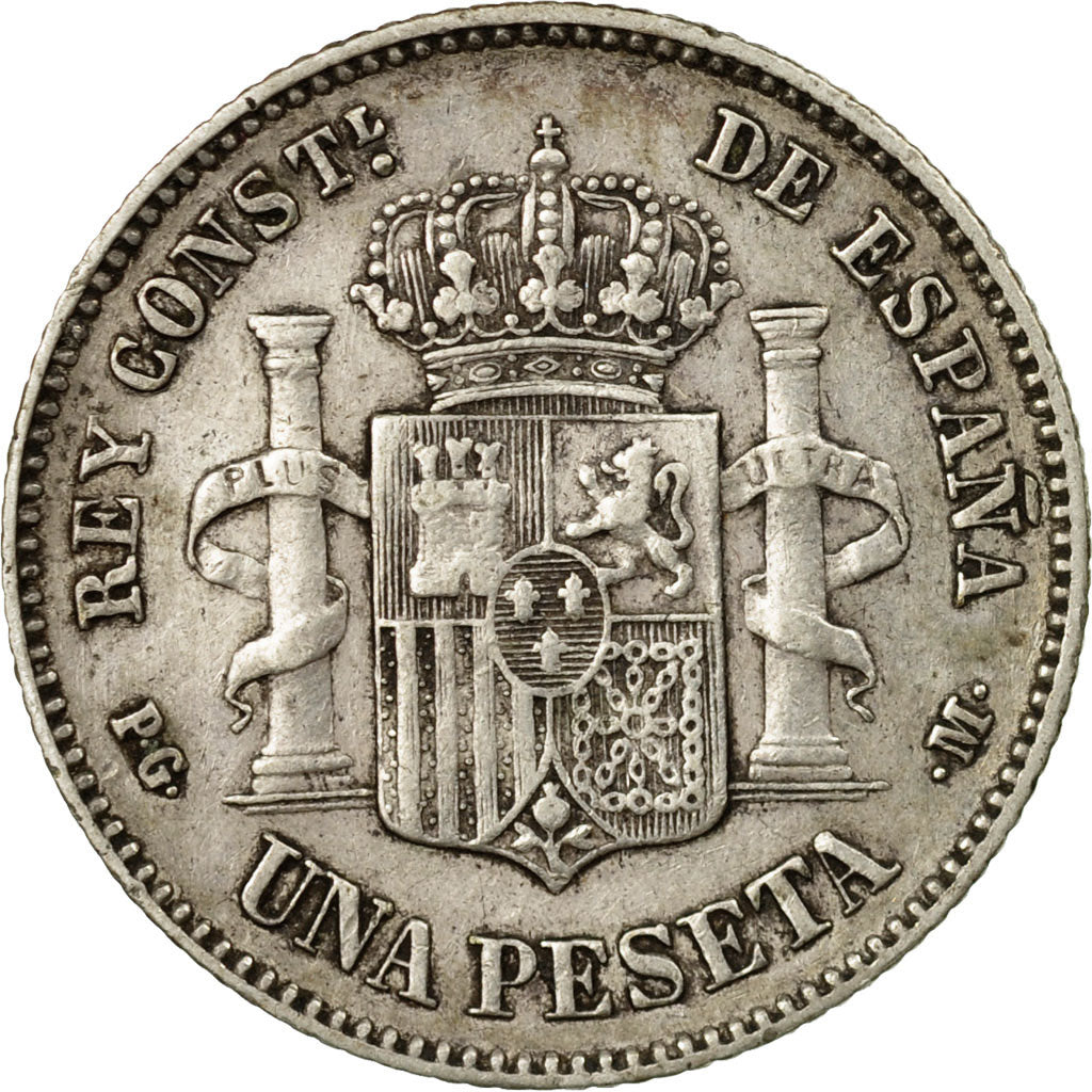 Coin, Spain, Alfonso XIII, Peseta, 1891, EF(40-45), Silver, KM:691
