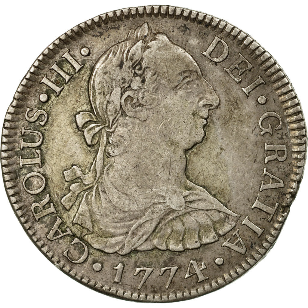 Moneta, Messico, Charles III, 2 Reales, 1774, Mexico City, BB, Argento, KM:88.2