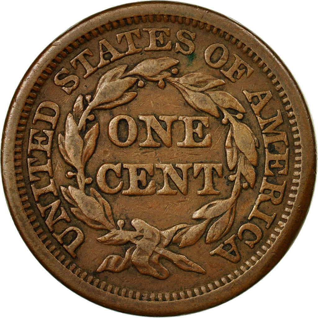 Coin, United States, Braided Hair Cent, Cent, 1844, U.S. Mint, Philadelphia