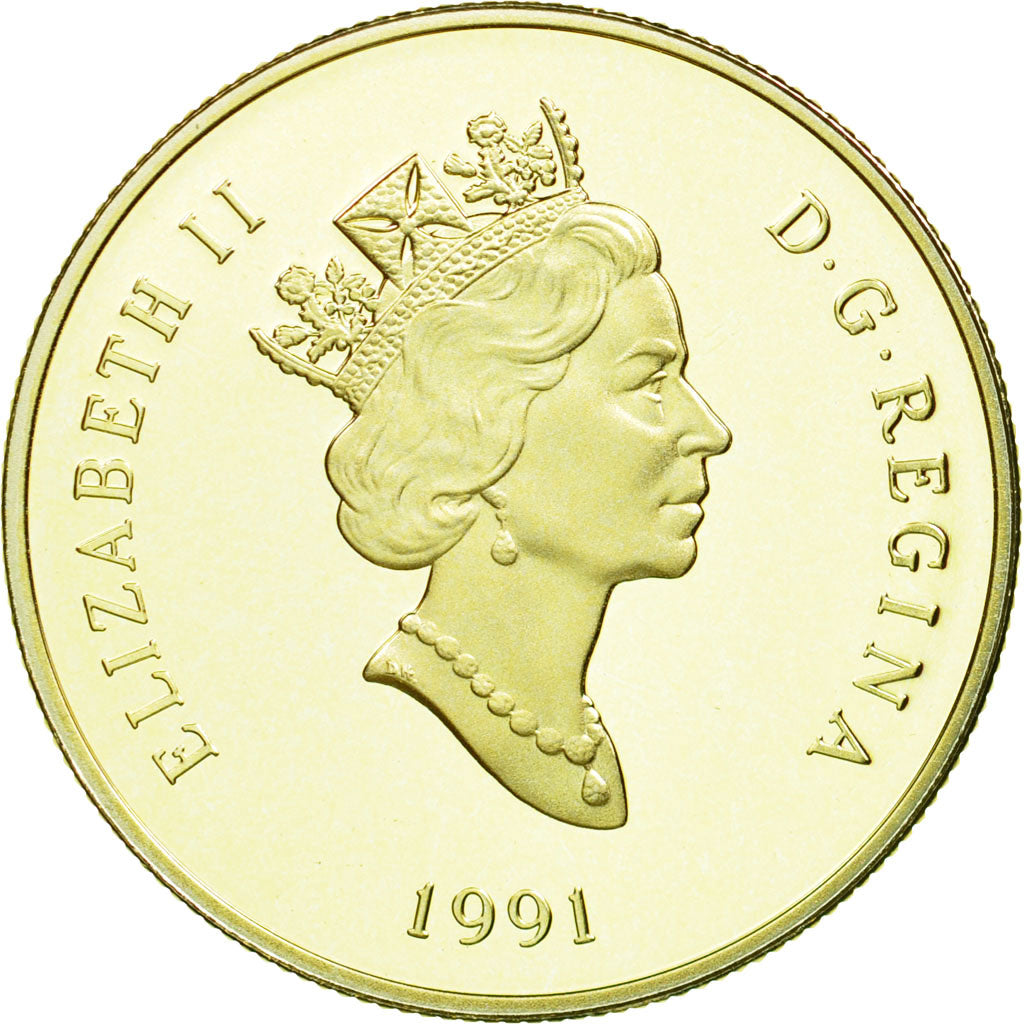 Coin, Canada, Elizabeth II, 100 Dollars, 1991, Royal Canadian Mint, KM 180