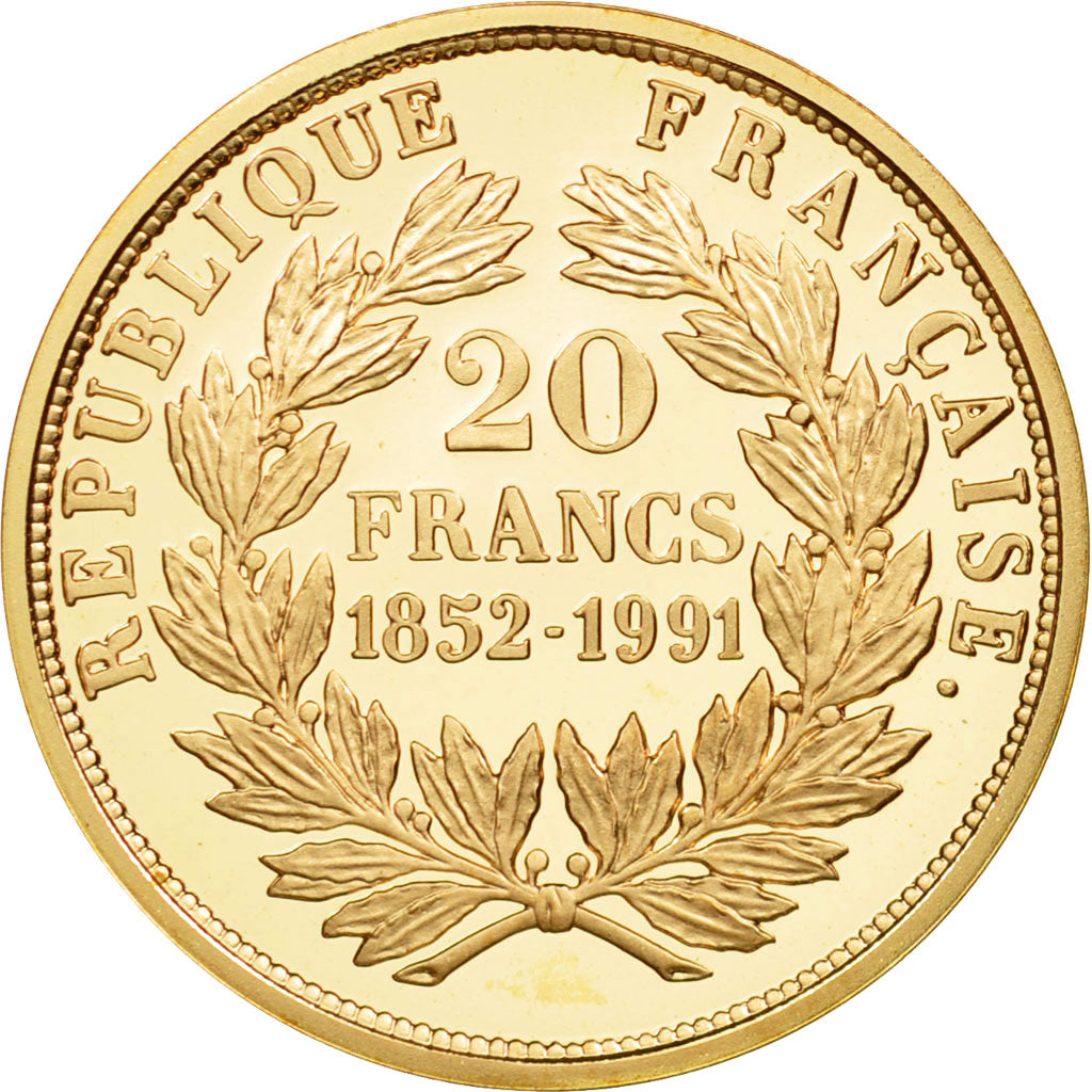 FRANCE, 20 Francs, 1991, Paris, MS(63), Gold, 6.45