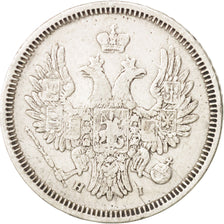 Münze, Russland, Nicholas I, 20 Kopeks, 1855, Saint-Petersburg, SS, Silber