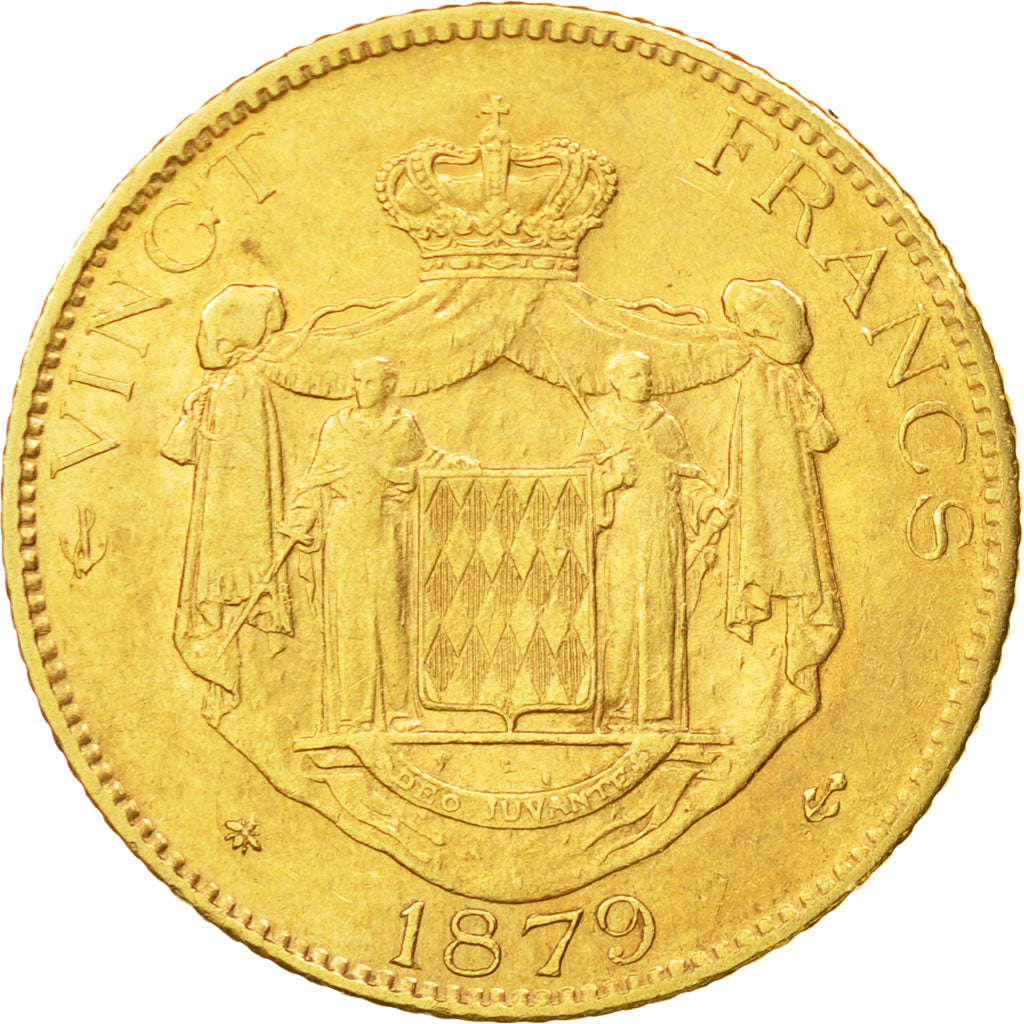 Monnaie, Monaco, Charles III, 20 Francs, Vingt, 1879, Paris, TTB+, Gadoury MC120