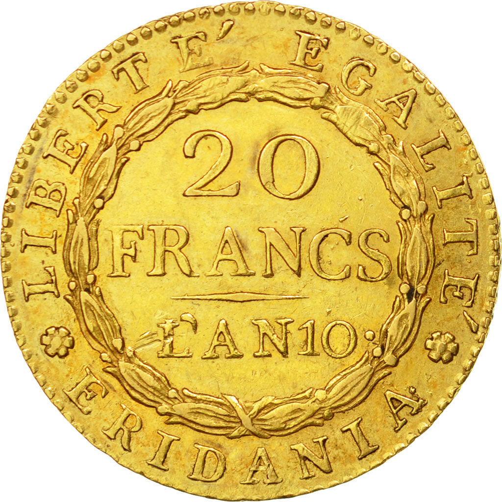 Moneda, Estados italianos, PIEDMONT REPUBLIC, 20 Francs, 1801, Marengo, MBC+