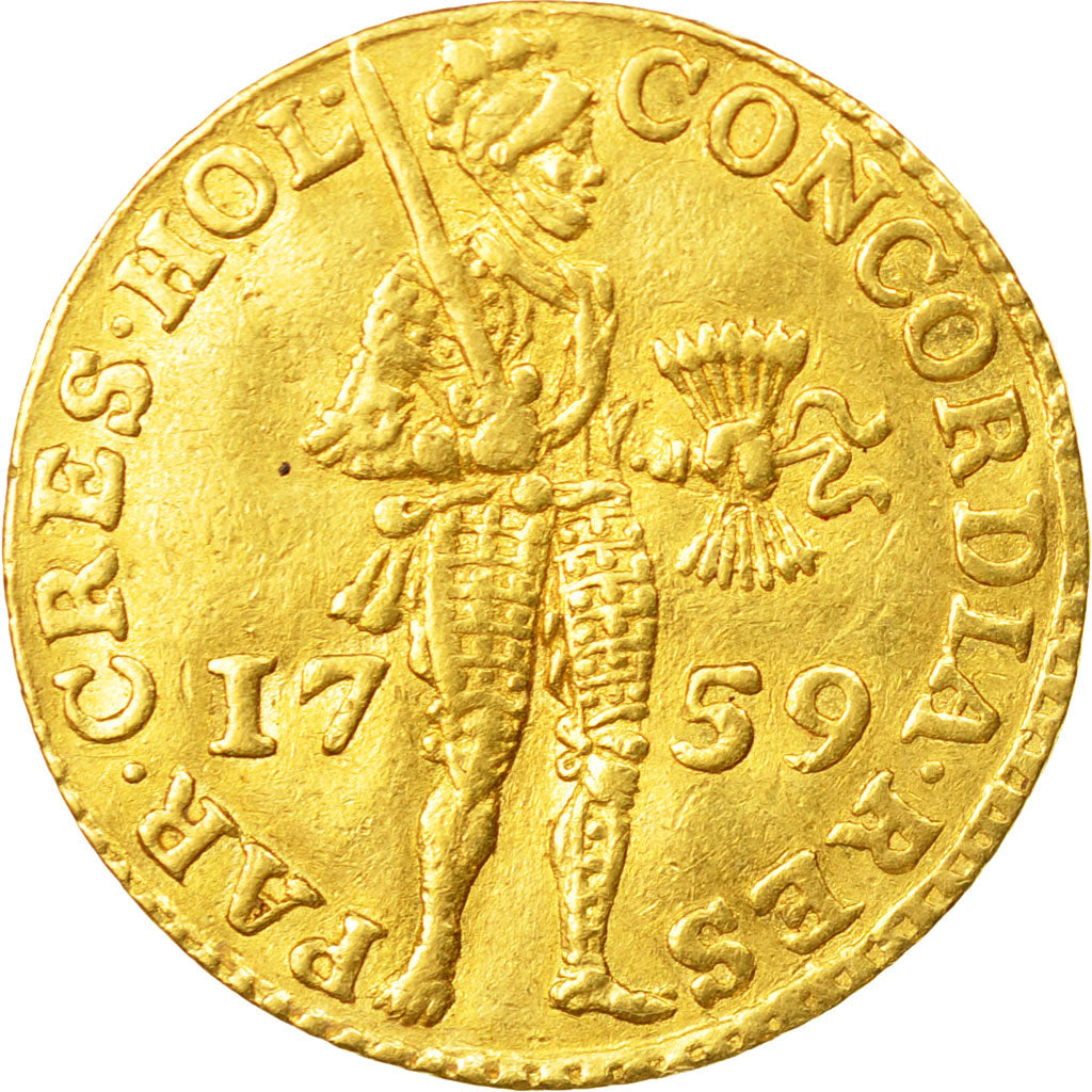 Moneta, Paesi Bassi, HOLLAND, Ducat, 1759, BB+, Oro, KM:12.3