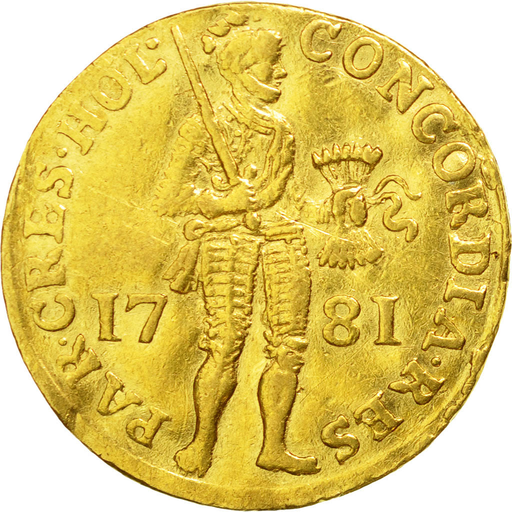 Coin, Netherlands, HOLLAND, Ducat, 1781, EF(40-45), Gold, KM:12.3