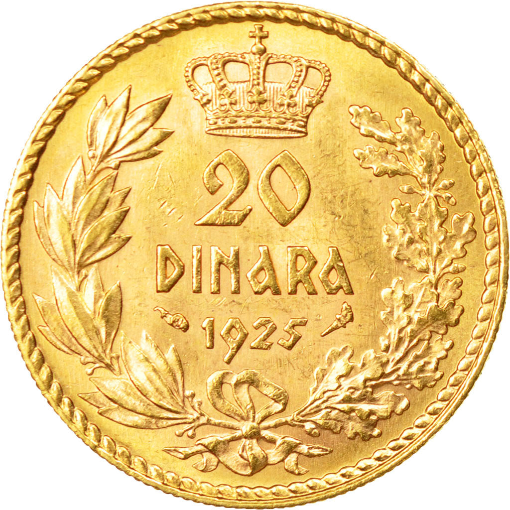 Coin, Yugoslavia, Alexander I, 20 Dinara, 1925, AU(55-58), Gold, KM:7