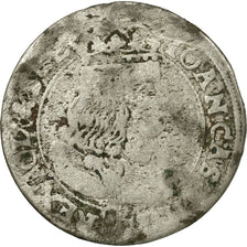 Monnaie, Pologne, Johann Casimir, 6 Groschen, 1667, B+, Argent, KM:91