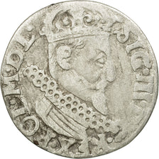Moneda, Polonia, Sigismund III, 3 Groschen, 1622, BC+, Plata, KM:31