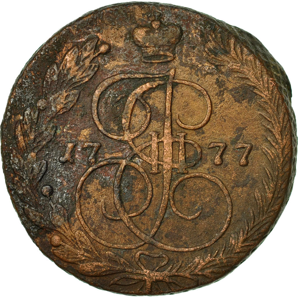 Coin, Russia, Catherine II, 5 Kopeks, 1777, Ekaterinbourg, EF(40-45), Copper