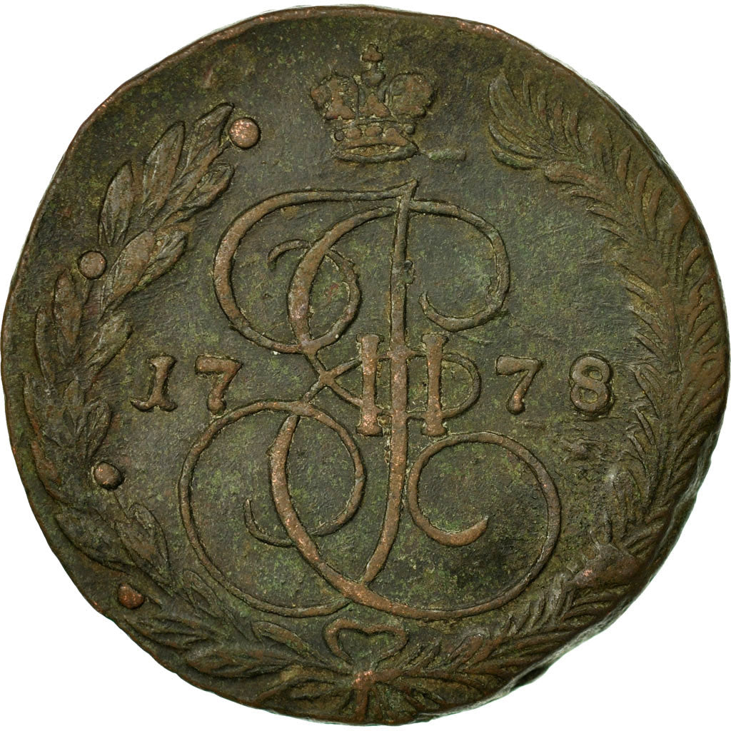 Munten, Rusland, Catherine II, 5 Kopeks, 1778, Ekaterinbourg, ZF, Koper, KM:59.3