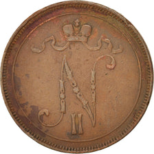 Munten, Finland, Nicholas II, 10 Pennia, 1895, FR+, Koper, KM:14