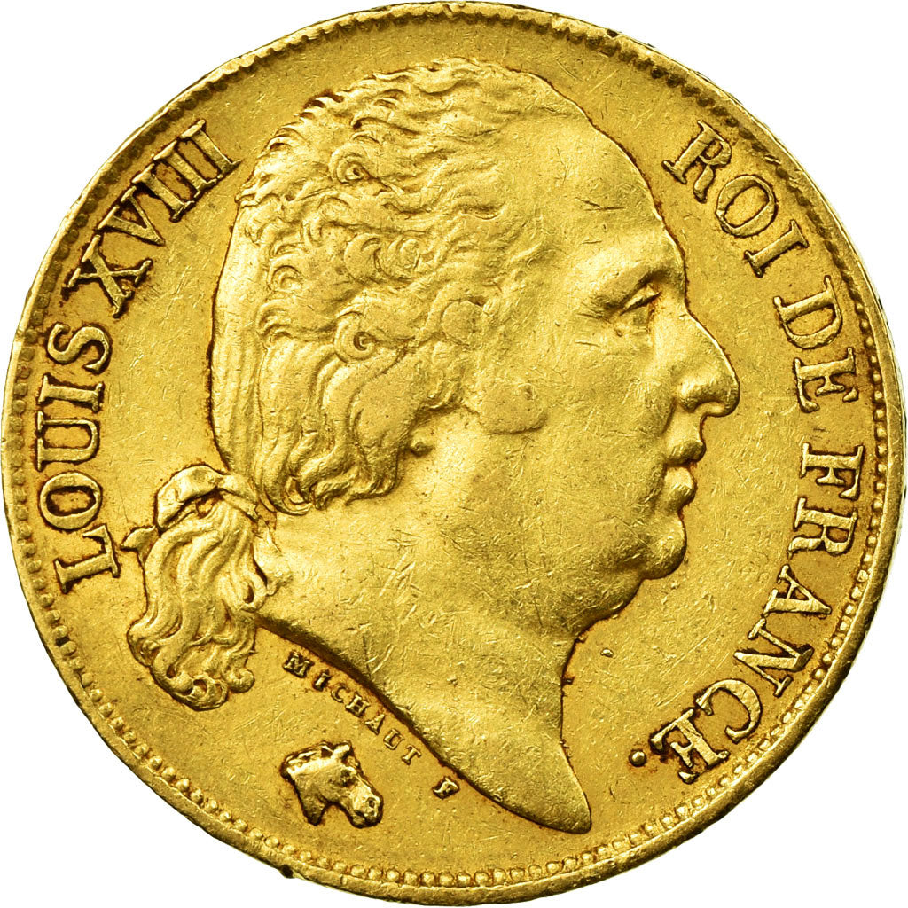 Munten, Frankrijk, Louis XVIII, 20 Francs, 1817, Lille, ZF, Goud, KM 712.9