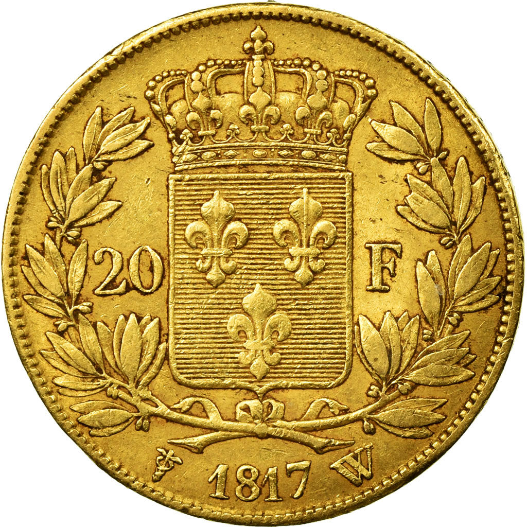Munten, Frankrijk, Louis XVIII, 20 Francs, 1817, Lille, ZF, Goud, KM 712.9