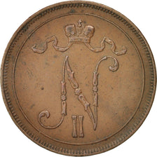 Finland, Nicholas II, 10 Pennia, 1905, Copper, KM:14
