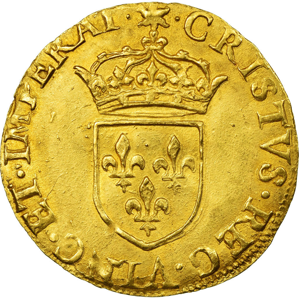 Monnaie, France, Charles IX, Ecu d'or, 1574, La Rochelle, 2nd type, Sombart 4908