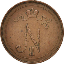 Munten, Finland, Nicholas II, 10 Pennia, 1907, ZF, Koper, KM:14