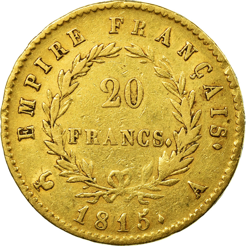 Coin, France, 20 Francs, 1815, Paris, Cent Jours, VF(30-35), Gold, KM:705.1