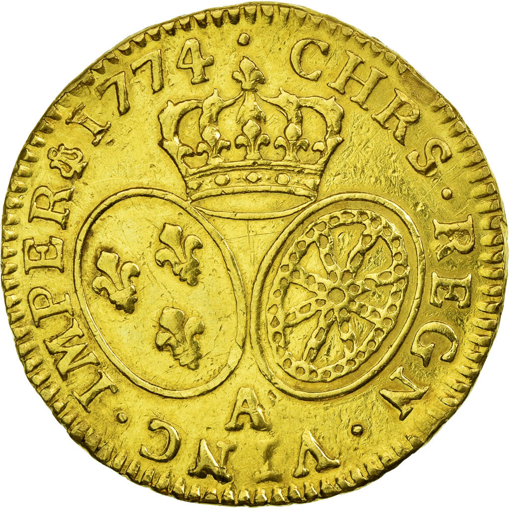 Coin, France, Louis XV, Louis d'or à la vieille tête, 1774, Paris, KM 556.1