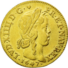 Münze, Frankreich, Louis XIV, Louis d'or à la mèche longue, 1647, Paris,KM 157.1