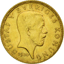 Coin, Sweden, Gustaf V, 5 Kronor, 1920, AU(55-58), Gold, KM:797