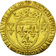 Coin, France, Charles VII, Charles VII, Ecu d'or, Rouen, AU(50-53), Gold