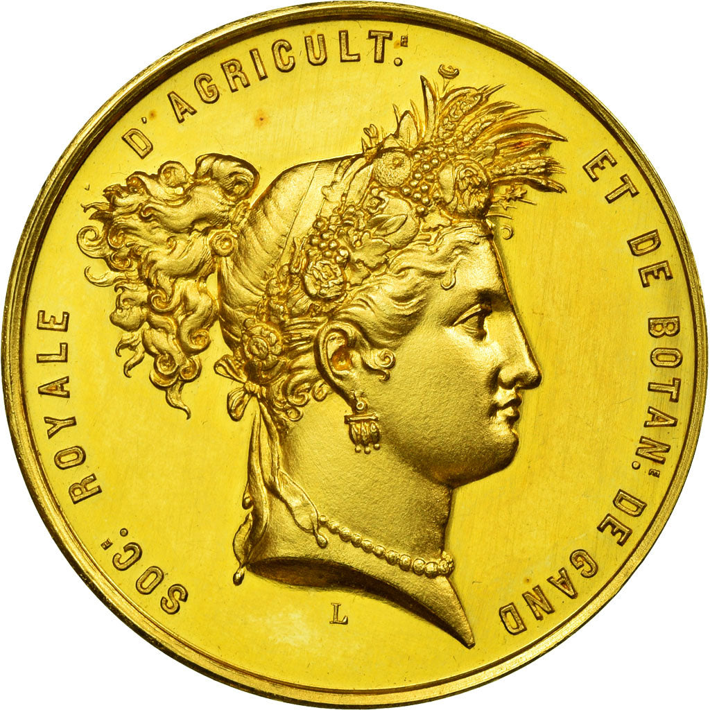 Belgium, Medal, Flora, Société Agriculture Gand, MS(63), Gold