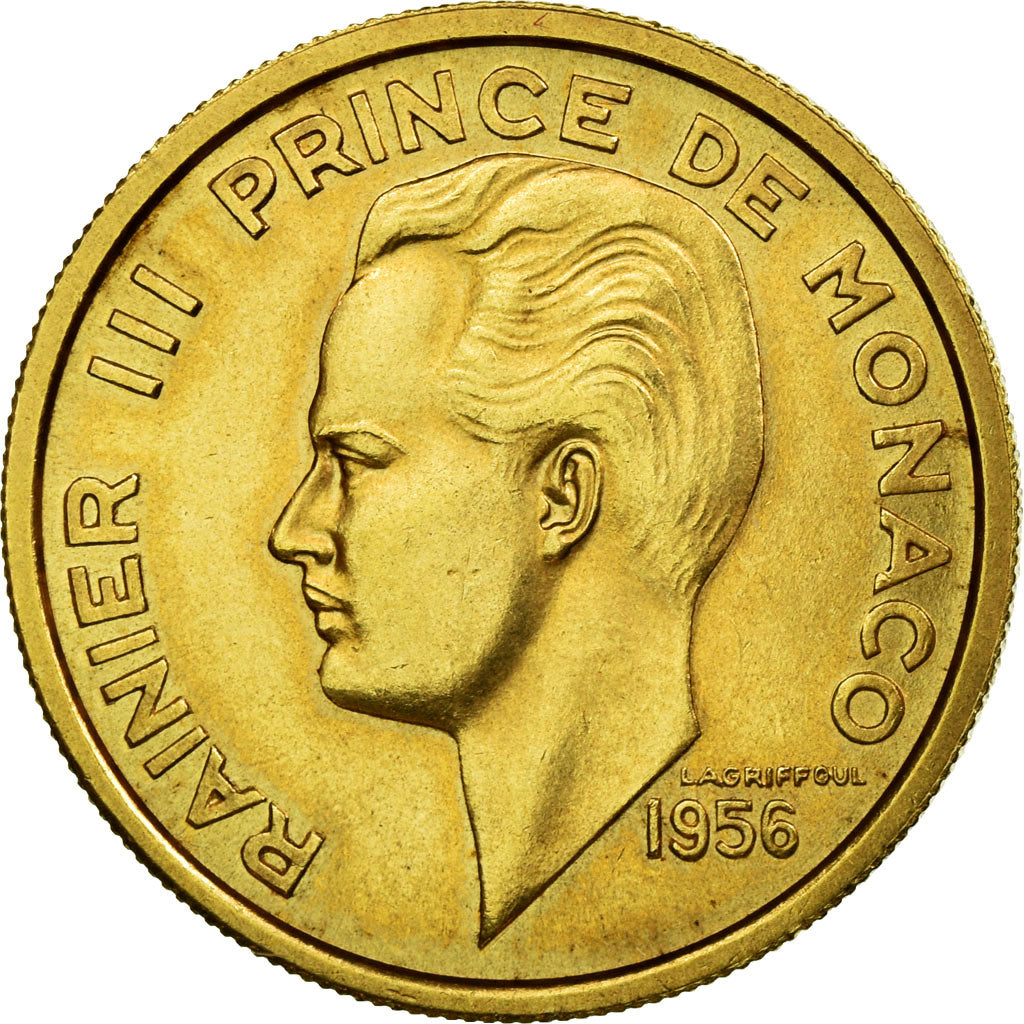 Coin, Monaco, 100 Francs, 1956, MS(64), Gold, KM:E36, Gadoury:MC 143